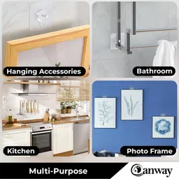canway Self Adhesive Wall for Hanging Photo Frame , Home and Bathroom bear up to 8 kg Hook 6 image 5