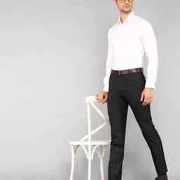 raymond Men Slim Fit Black Viscose Rayon Trousers image 2