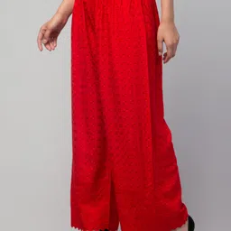bebo creation Women Relaxed Red Viscose Rayon Trousers image 3