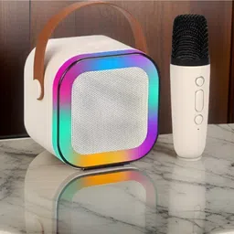 MAHAGURU TRADERS G12_k12 Wireless Karaoke Mic Speaker: K12 with RGB, 5W Bluetooth 10 W Bluetooth Home Audio Speaker image 1