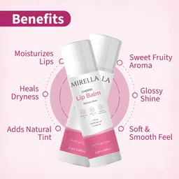 mirella Cherry Glow Lip Balm – Enriched with Cherry Extract, Mango Butter & Almond Oil CHERRY, SUNFLOWER OIL, CASTOR OIL image 3