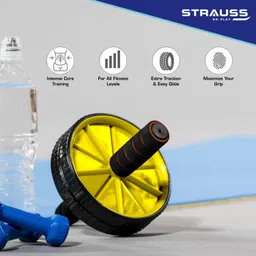 strauss Double Exercise Roller Wheel | Abs Roller | Ab Wheel Roller | Gym Roller Ab Exerciser image 2