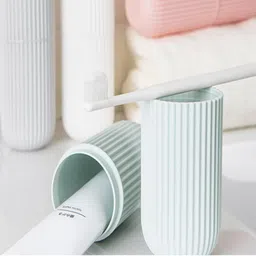 wishland Pack of 3 Pc Capsule Shape Travel Portable Toothbrush Toothpaste Holder Storage Case Box Organizer Toothbrush Case image 4