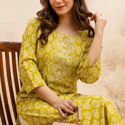 surhi Women Embroidered Cotton Blend Straight Kurta-picture-29