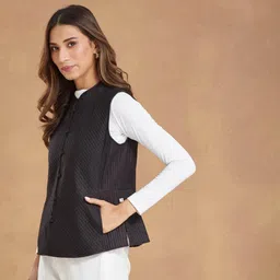 fabindia Woven Women Waistcoat image 3