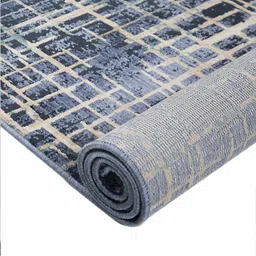 sapana carpet-mats Navy Blue Abstract Polyester 6 x 9 Feet Machine Made Carpet image 5