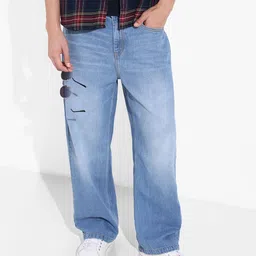 the indian garage co. Men Relaxed Fit Mid Rise Blue Jeans-picture-10
