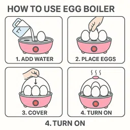 ghe 2 in 1 Kitchen Single Layer Egg Boiler in Electric Automatic Omelette Maker SINGLE LAYER EGG BOILER Egg Cooker image 2