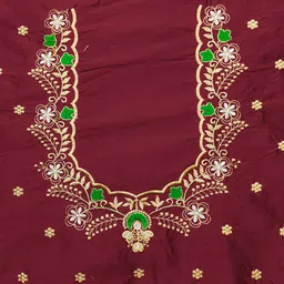 vishwambhari enterprise Unstitched Art Silk Blouse Material Embroidered-picture-18