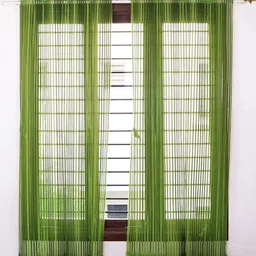banavy 152 cm (5 ft) Tissue, Net Semi Transparent Window Curtain (Pack Of 2)-picture-10