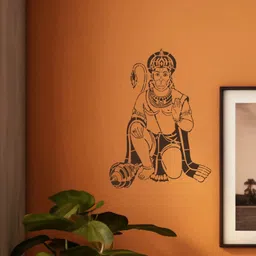 arandnj Stencils for wall painting (Size:- 16 X 24 Inch) "DEVOTIONAL PATTERN THEME- Hanuman Ji DIY Reusable Design Suitable For Pooja Room, Entrance, Living Room & Office Decoration Modern Wall Stencil image 1