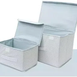 quail Foldable Drawer Storage Basket with Lid & Handle | Closet Organizer Storage Box image 3