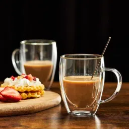 regalo (Set of 2) 350ml Double Wall Insulated Glass Coffee Tumbler with Handle-picture-19