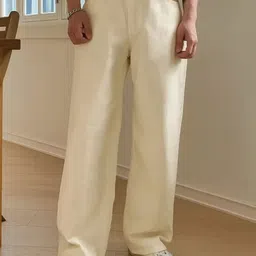 white leapard Men Straight Fit Mid Rise Beige Jeans-picture-18