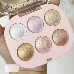 caterinachiara 4 Shades Baked Face Highlighter Palette Highlighter (MULTI COLOUR)-picture-37