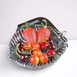 smilerry Small Beautiful Leaf Shape Glass Tray Plate for Serving (Pack of 2) (Leaf)_Ne Tray image 3