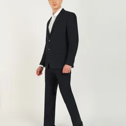 park avenue Men 2 Piece Suit Solid Suit image 3