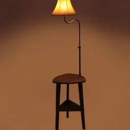 sapphire Silver Cream Iron Shade Shelf Floor Lamp With Wood Base image 4