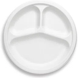 ezee Disposable Bagasse with 3 Compartments 9 inch Dinner Plate-picture-23