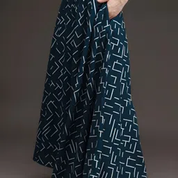 growmore creation Women Flared Dark Green Viscose Rayon Trousers image 3