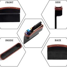 maties Tan Side Seat Gap Filler Hanging Pocket For Wallet,Card ,Coins keys etc-220 Car Side Seat Catcher image 2