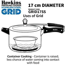 hawkins Contura Black Aluminium Cooker With SS Grid 17 cms 5 L Induction Bottom Pressure Cooker image 4