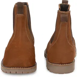 harrytech london Pull-on High Ankle Leather Boots for Men - [Tan] Boots For Men image 2