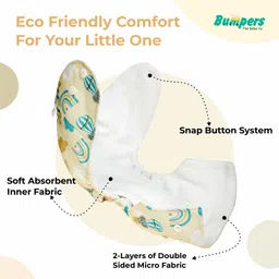 bumpers Premium & Ultra Soft Organic Cloth Diaper for babies Combo, Beige+Light Pink image 3