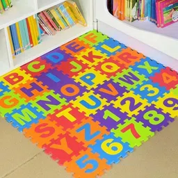woop Kids Alphabet & Number Puzzle Floor Mat | Soft Interlocking Play Mat image 3