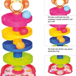 krivan Roll Ball Toy with 5 Layer Ball Drop With Roll Swirling Ramp Toddler Toy For Kid image 5