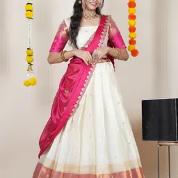 payu Self Design Semi Stitched Lehenga Choli image 1