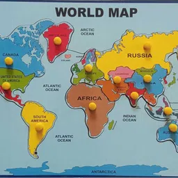 fireflies Wooden India Map Puzzle & Wold Map Puzzle For Kids (Pack of 2) image 3