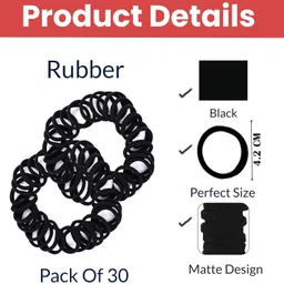elecsera Elastic Rubber Band for Ponyties Hairstyle Rubber Band For Girls & Women Rubber Band image 4