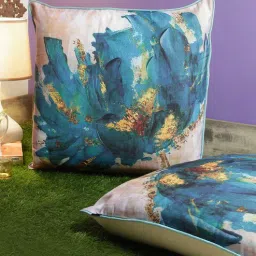 Cream Floral Polyester Blend 24 x 24 Inches Cushion Covers (Set of 2)-image-33