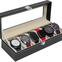 blapoxe 6 Slot Watch Storage Holder with Transparent Glass-Watch Case Watch Box-picture-11