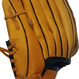 YELLOW BROWN REAL LEATHER BASEBALL SOFTBALL GLOVE Baseball Gloves-image-6