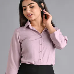 maghma Women Regular Fit Solid Spread Collar Casual Shirt-picture-12