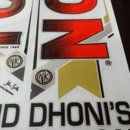 sportsworld DHONI RED TON EMBOSSED 3D DIGITAL ENGLISH WILLOW Bat Sticker image 2