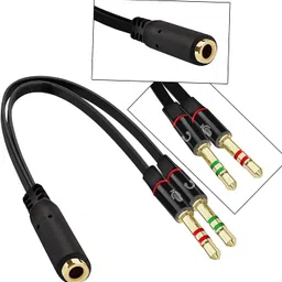 ENMORA Multicolor Audio Splitter Cable, 2 Male to 1 Female YGH19 Phone Converter image 1