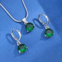 Designs & You Silver-Plated Cubic Zirconia-Studded Necklace and Earrings image 2