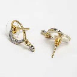 ZENEME Set Of 3 Gold Plated Cubic Zirconia Studded Jewellery Set image 5