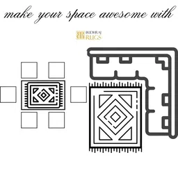 Budhrajrugs Blue & White Geometric Cotton Rectangular Dhurrie image 4