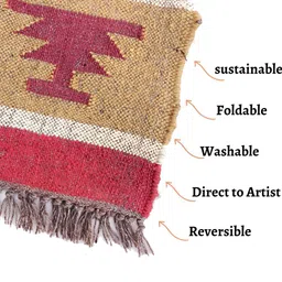 Budhrajrugs Brown & Black Geometric Woven Rectangular Dhurrie image 3