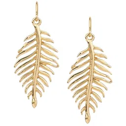 Accessorize Gold-Plated Leaf Shaped Drop Earrings image 3