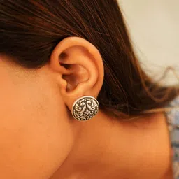 Shyle 925 Sterling Silver Circular Studs Earrings image 5