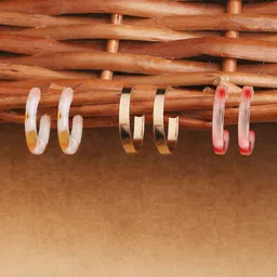 Accessorize Women Set Of 3 Circular Half Hoop Earrings image 1