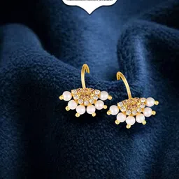 Vighnaharta Gold-Plated Teardrop Shaped Ear Cuff image 1