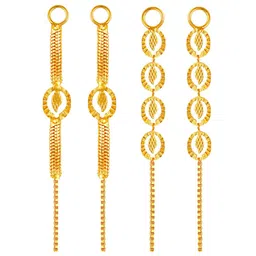 Vighnaharta Set Of 2 Gold-Plated Floral Ear Cuff Earrings image 1