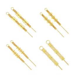 Vighnaharta Set of 4 Gold-Plated Floral Ear Cuff Earrings image 1