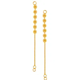 Vighnaharta Gold-Plated Floral Ear Chains image 1